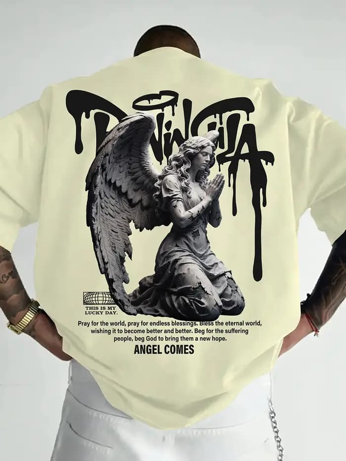 Le nouveau T-shirt pour hommes pour l'été 2025 présente une impression de motifs 3D décontractés