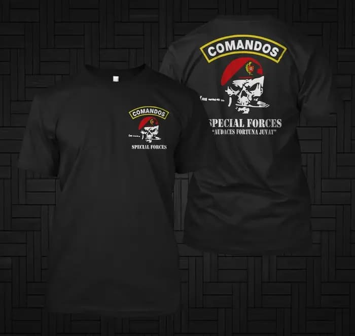 T-shirt manches courtes col rond homme, décontracté, en coton, armée portugaise, forces spéciales, c