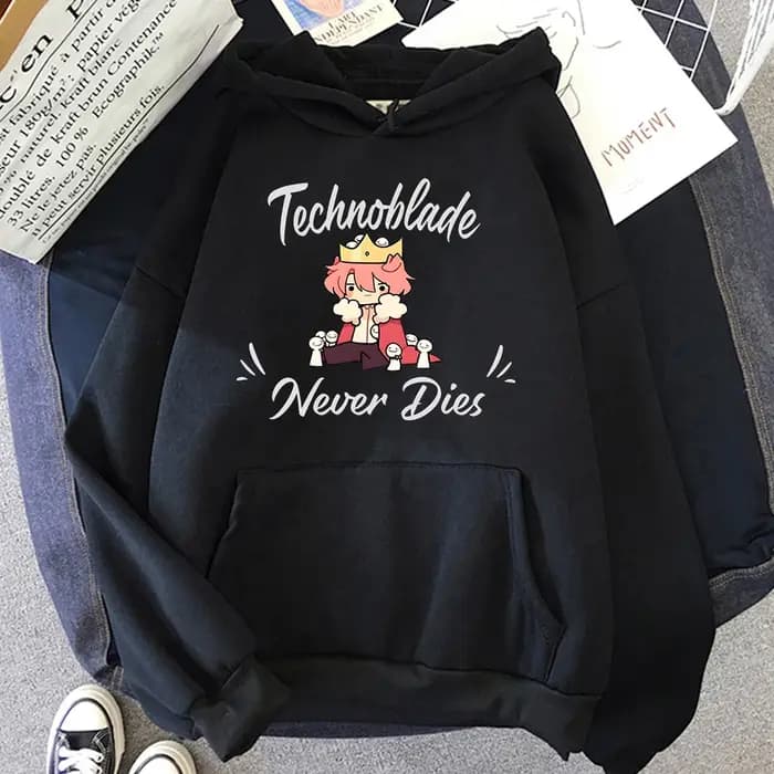 REPLSMP-Sweat à capuche Technoblade Never Dies pour hommes et femmes, sweat-shirt imprimé dessin ani