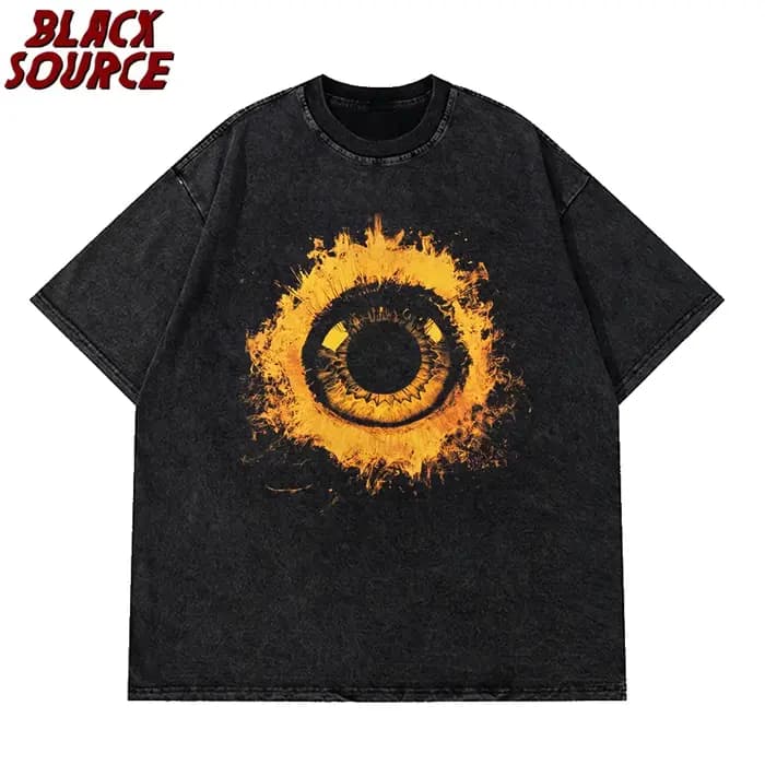 T-Shirt Streetwear montre-moi Burn Eye graphique T-Shirt coton Hipster hommes T-Shirt unisexe hauts