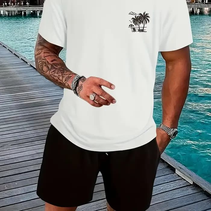 T-shirt imprimé pour homme 100% coton