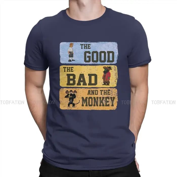 Le bon le mauvais Pirate homme t-shirt singe île jeu col rond manches courtes 100% coton