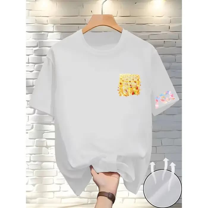 T-shirt décontracté à col ras du cou pour hommes/femmes, imprimé renard et léopard, tendance Y2K, haut de gamme, haute qualité, pour le sport et le fitness