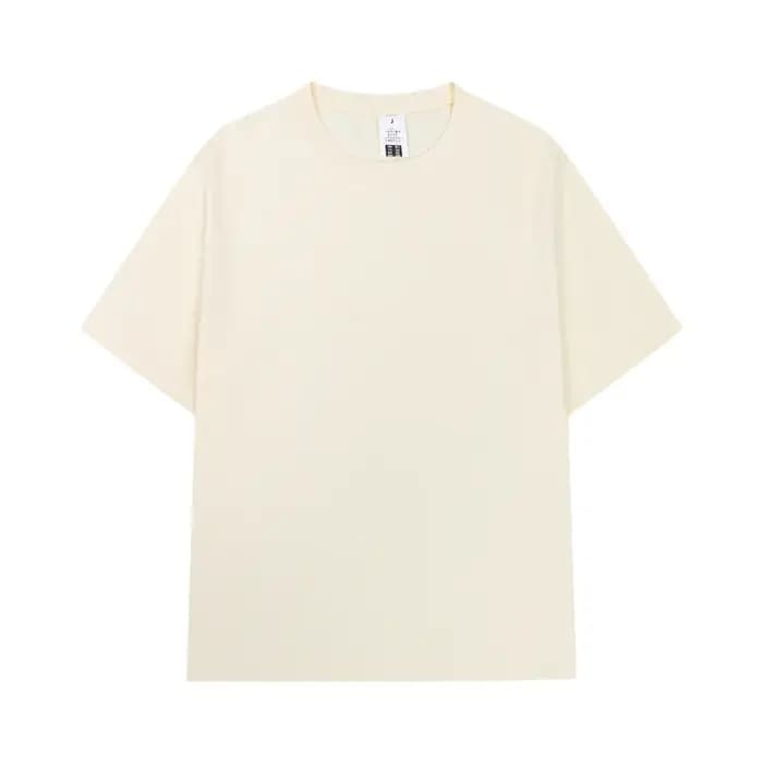 T-shirt pour homme en coton lourd 270g, couleur unie, coupe ample, décontracté, manches courtes, ten