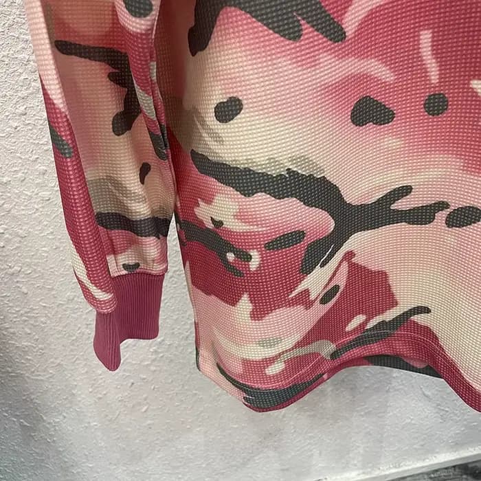 Hommes femmes Couple décontracté rose Camouflage Patta à manches longues T-Shirt de qualité supérieure confortable Base