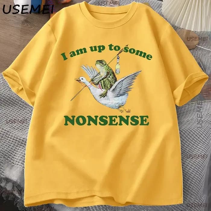 Drôle grenouille Meme t-shirt hommes femmes je suis jusqu'à certains sans sens coton