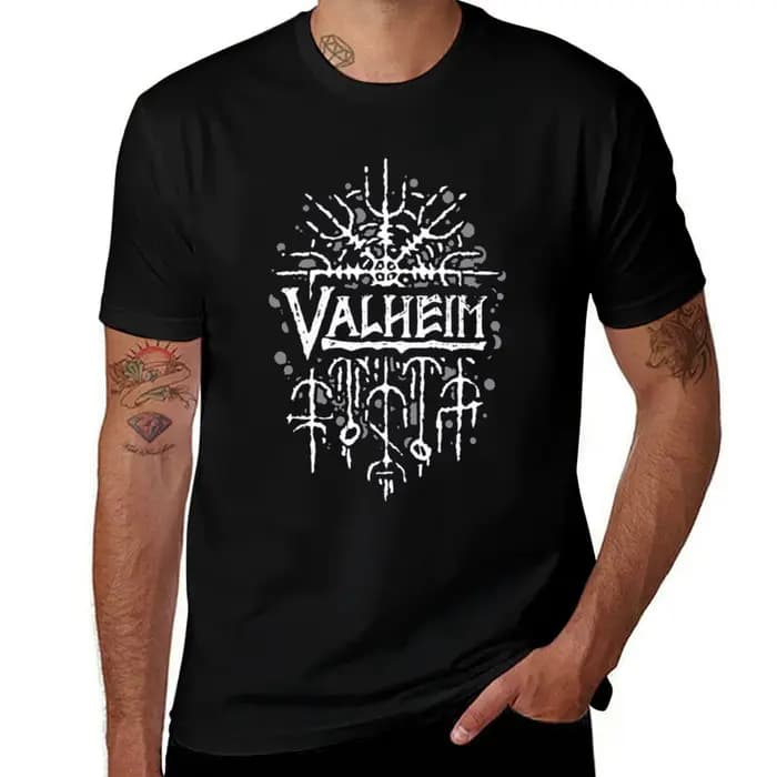 Valheim T-Shirt t-shirts drôles coton homme T-Shirt concepteur T-Shirt