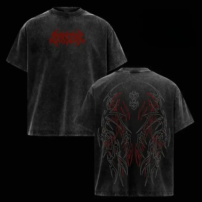 Anime Berserk Guts Logo graphique t-shirt hommes à manches courtes vêtements surdimensionné