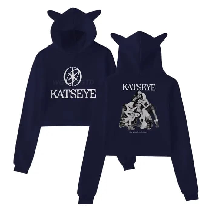 Katseye Tour 2025 Merch sweat à capuche pour filles chat oreille culture pull vêtements décontractés