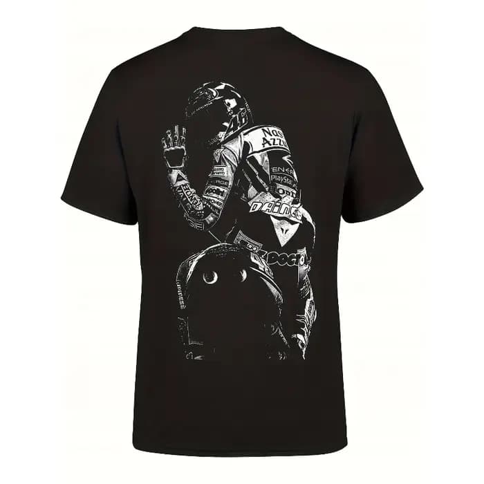 T-shirt pour homme pour la course moto avec le numéro 46 - Un design rétro ressemblant à un maillot