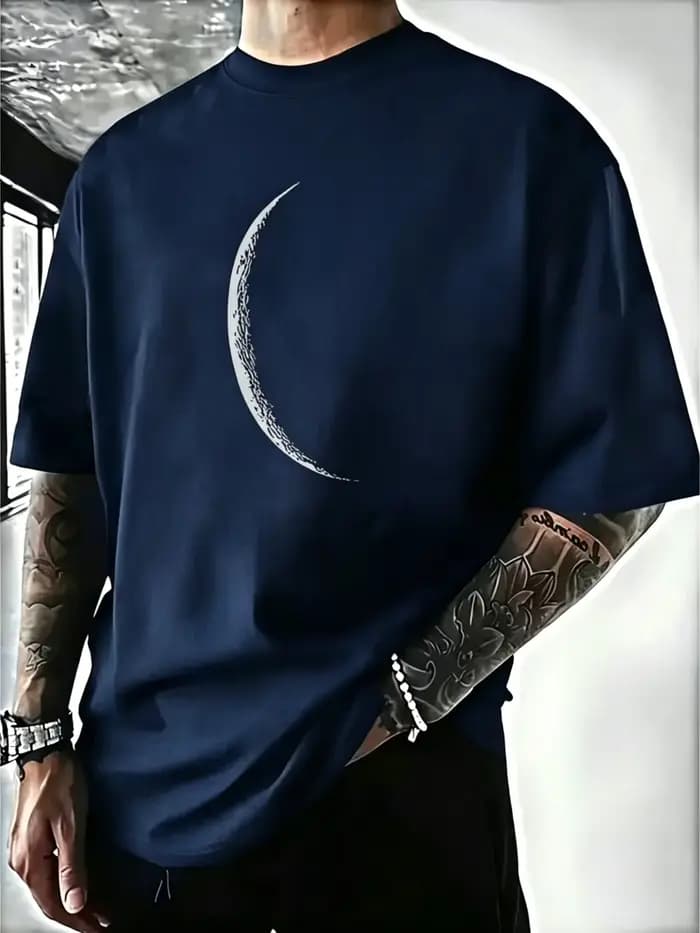 T-shirt noir pour homme en 100 % coton