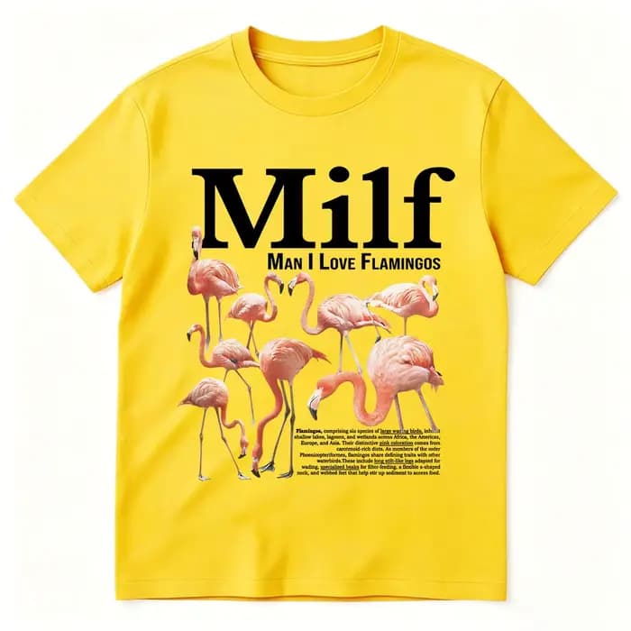 T-shirt humoristique avec motif de flamants roses pour hommes et femmes