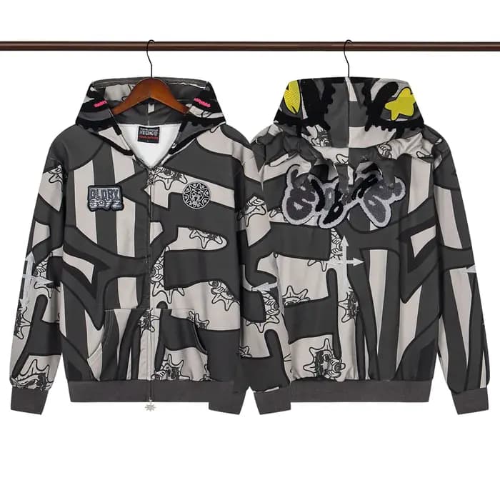 Glo Gang The Glory sweat à capuche zippé complet Camouflage Cardigan hommes femmes 1:1 meilleure qualité surdimensionné