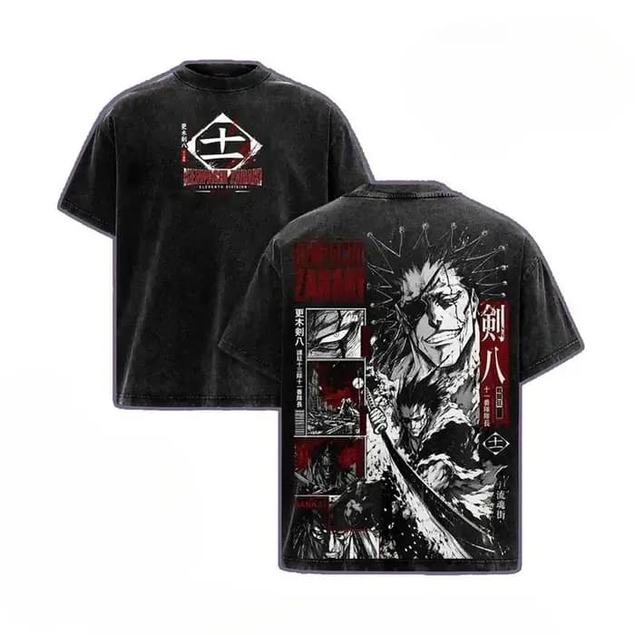 T-shirt imprimé BLEACH Zaraki Kenpachi pour hommes et femmes