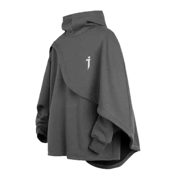Sweat-shirt à capuche tendance à col montant pour femme