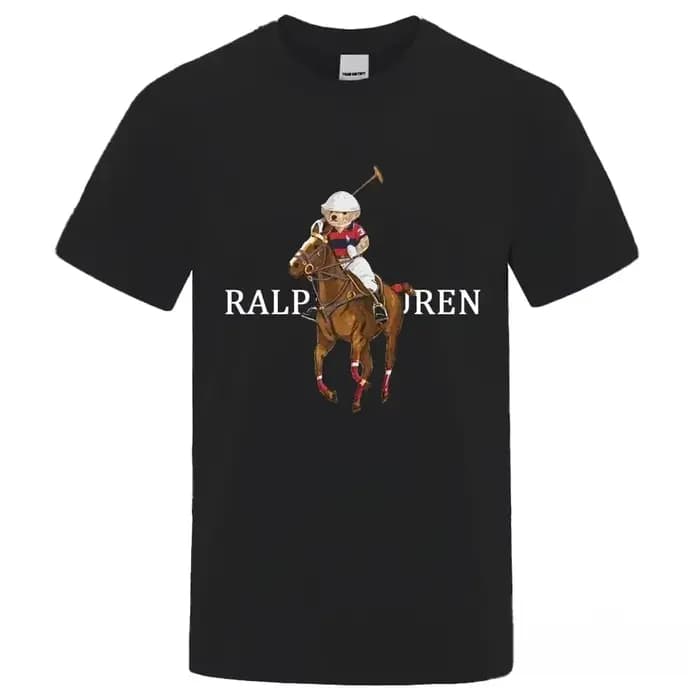 T-shirt Homme en Coton Amusant Motif Ours de Golf