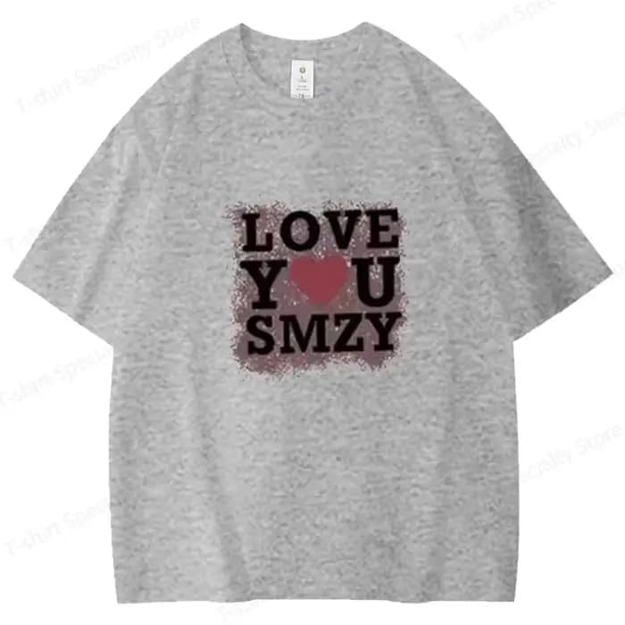 T-shirt ample en pur coton pour femme, motif 'Love' imprimé, manches courtes, col rond, décontracté,