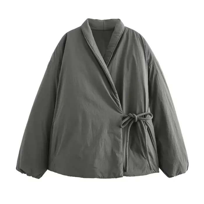 Marque de luxe vêtements pour femmes chaud manches longues coton manteaux automne hiver ceintures polyvalentes noir