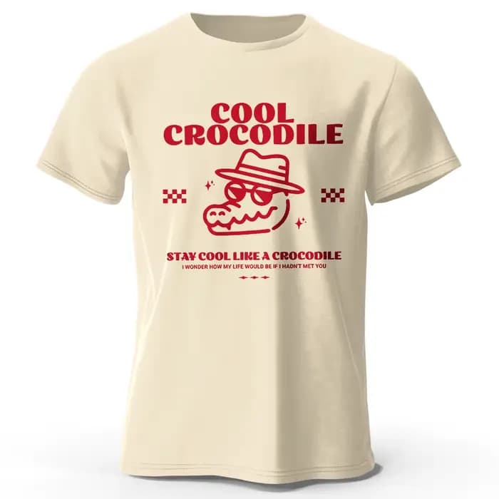 Cool Crocodile imprimé T-Shirt 100% coton surdimensionné Reptile graphique t-shirts pour hommes femmes été hauts marais Streetwear