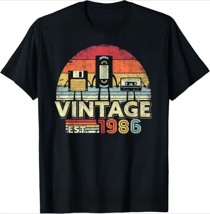 40 ans 1986 anniversaire Vintage rétro 40th cadeau t-shirts hommes Streetwear t-shirt à manches courtes unisexe vêtements amples