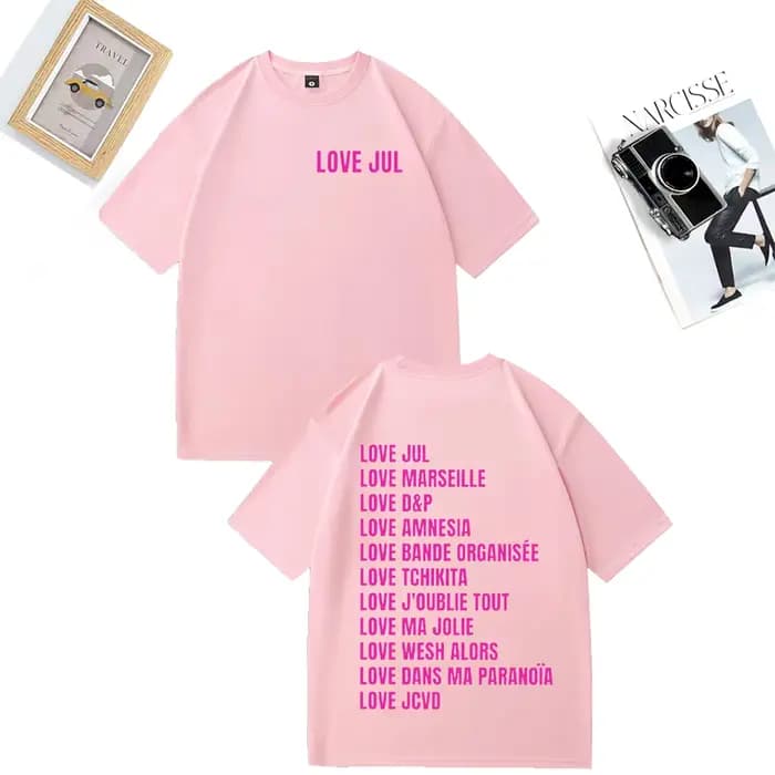 Love Jul T-Shirt-marseille Rap Fan cadeau hommes femmes rue Hip Hop mode surdimensionné t-shirts vintage coton à manches courtes vêtements