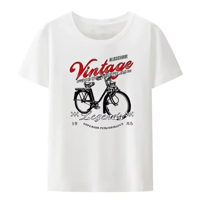 T-shirt unisexe à manches courtes Velo Solex Bike Print pour hommes et femmes