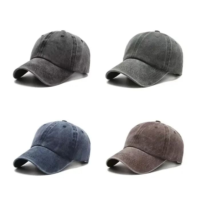 Casquette de baseball en jean délavé pour homme et femme, style vintage hip-hop, couleur unie, pour activités de plein air et sport décontracté