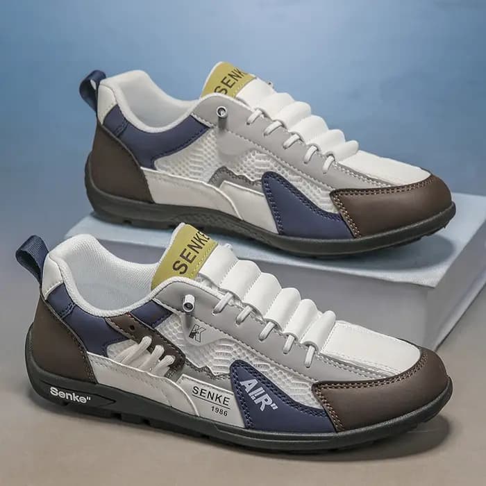 Nouvelles baskets rétro pour hommes été 2026 – Chaussures décontractées respirantes en maille et cuir à enfiler