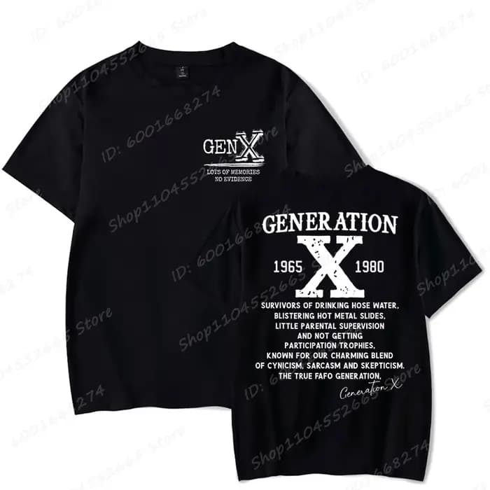 Fier Gen X T-shirts 1965 à 1980 Vintage génération X T-Shirt à manches courtes col rond