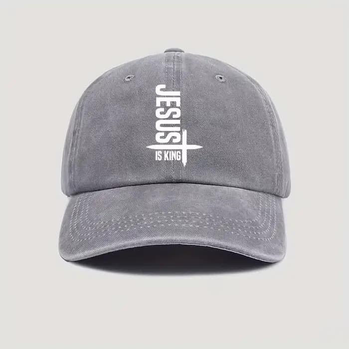 Casquette de baseball unisexe avec imprimé Jesus Is King, 100% polyester, convient aux hommes et aux