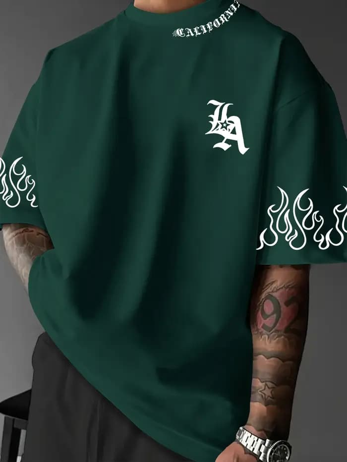 T-shirt graphique flamboyant California "LA" Streetwear
