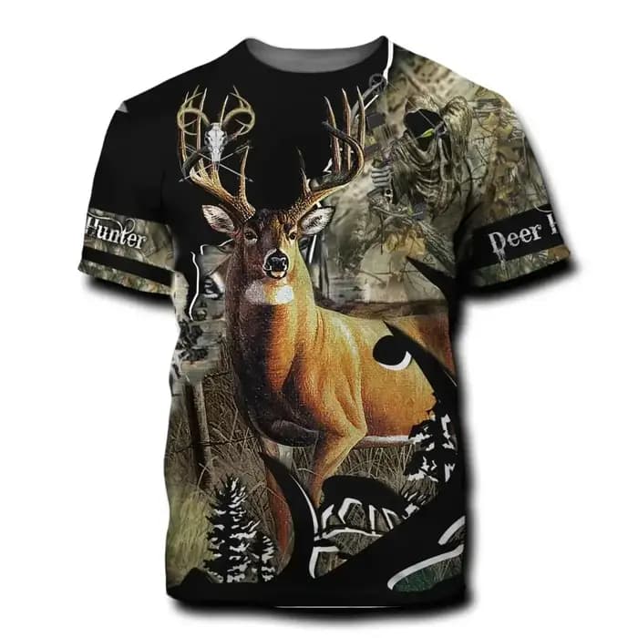 T-shirt pour homme imprimé en 3D Hunter
