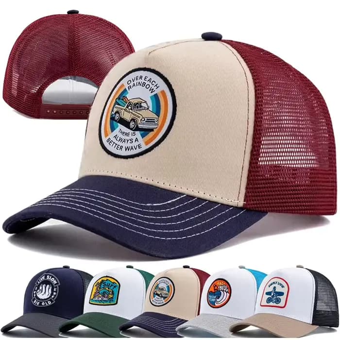 Casquette de baseball brodée en coton et maille respirante pour hommes et femmes