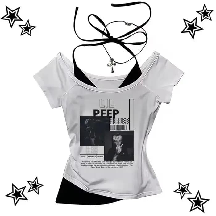 Lil Peep t-shirt femme psychédélique années 2000 Pop Culture kawaii chemise confortable hip hop respirant harajuku