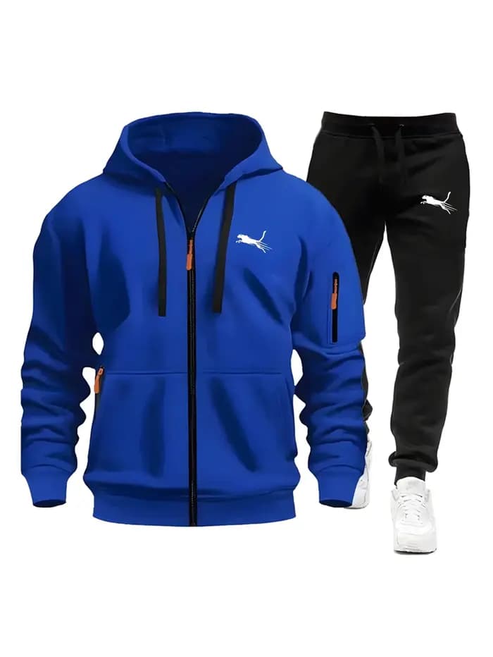 Ensemble de survêtement décontracté pour hommes – Sweat-shirts à capuche zippés de haute qualité pour le quotidien – Collection sport 2026 – Idéal pour le jogging