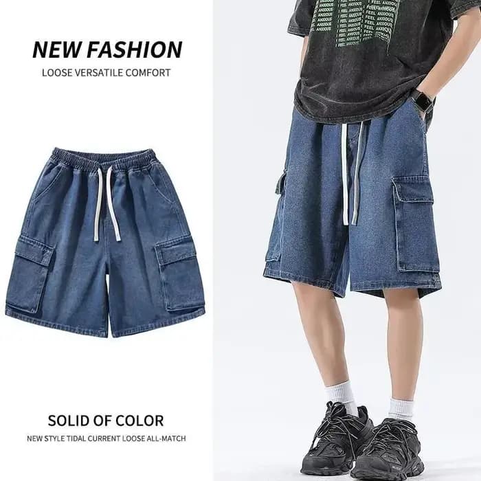 Été nouveaux shorts en jean pour hommes vêtements de rue rétro coréen Harajuku poche jeans