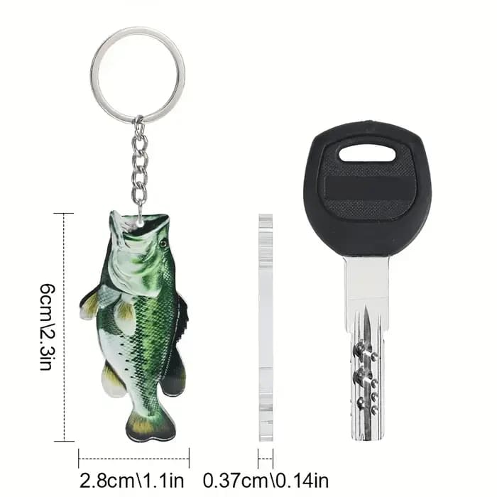 Porte-clés poisson en acrylique 2D pour hommes et femmes