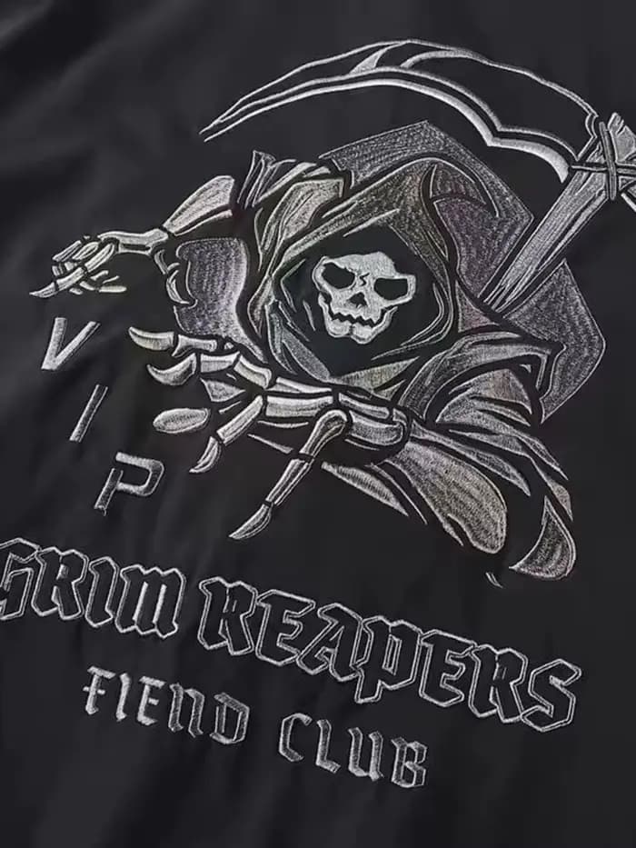 God of Death Bomber Jacket Poitrine Poche Techwear Hommes Punk Hip Hop Tactique Streetwear Noir Varsity Vestes Surdimens