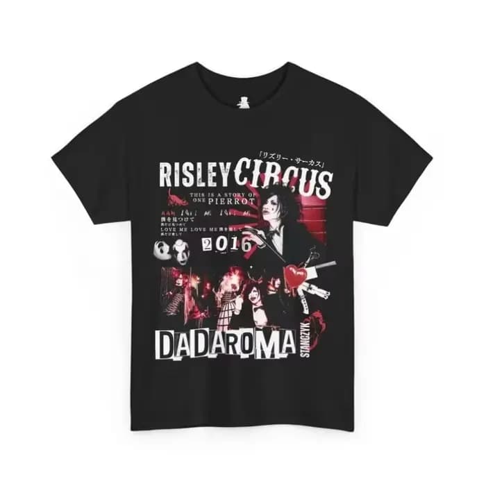 DADAROMA Risley Circus 2016 T-shirt Vintage lavé Visual Kei Streetwear unisexe surdimensionné col rond en coton à manches courtes