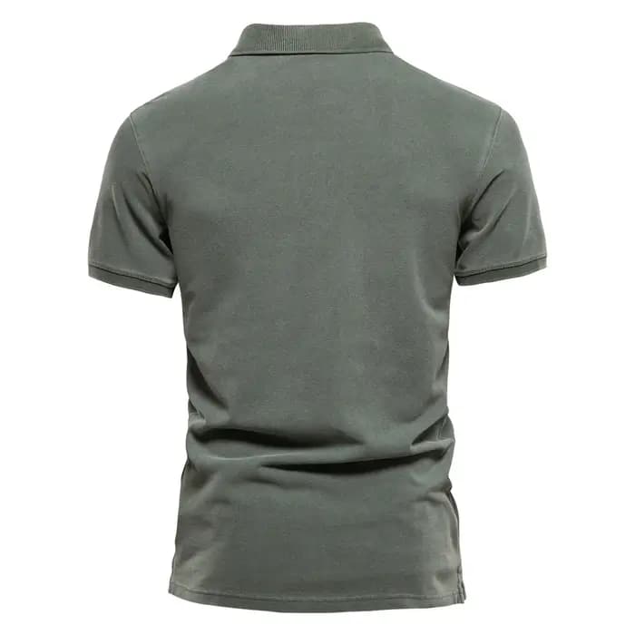 AIOPEON 100% coton couleur unie hommes polos décontracté à manches courtes couverture hommes chemise