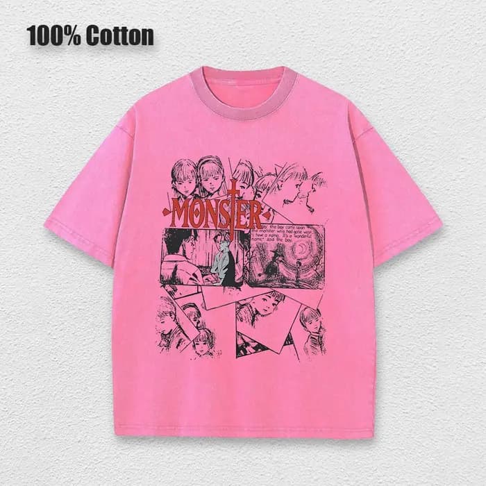 Anime monstre T-Shirts lavé hommes femmes coton Harajuku
