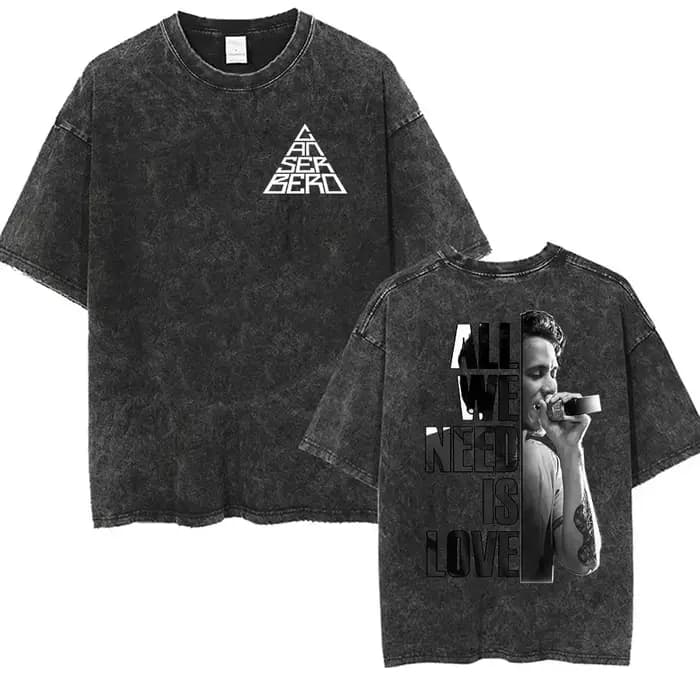 Vintage lavé Canserbero Logo 2025 Merch t-shirts Rap Style gothique Hip Hop T-shirt à manches courtes hommes femmes