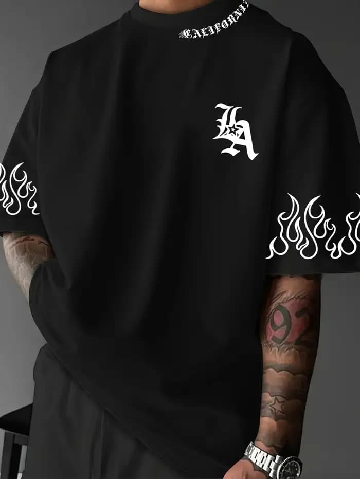 T-shirt graphique flamboyant California "LA" Streetwear