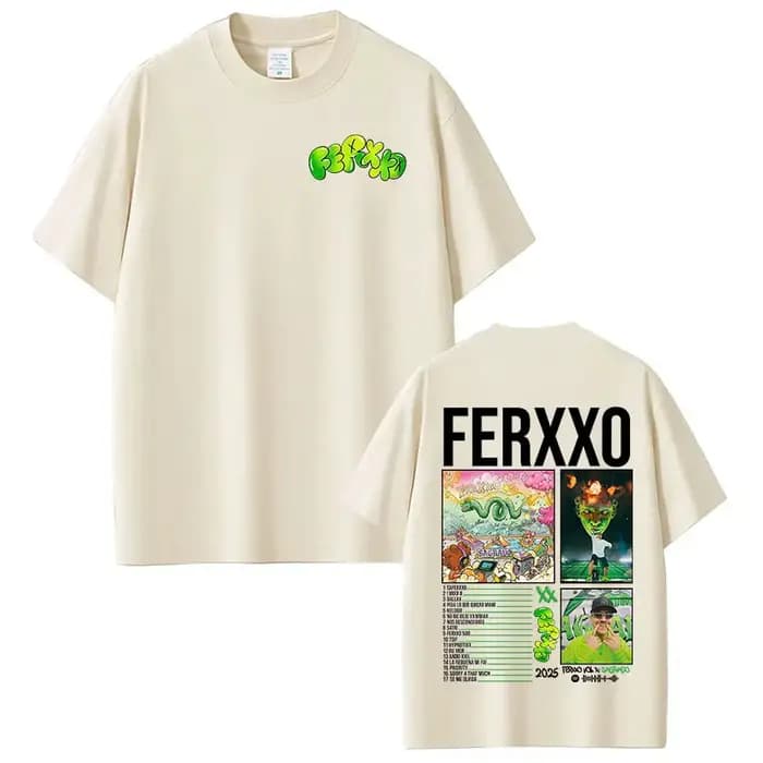 Rappeur Feid Ferxxo Tour 2025 T-shirt hommes femmes vêtements mode Hip Hop T-shirts coton décontracté surdimensionné à