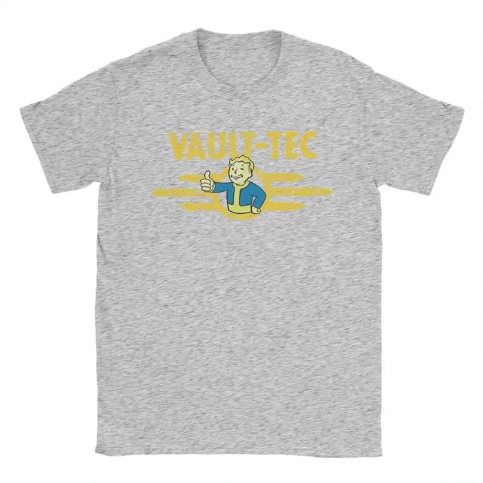 T-shirt Homme Distressed Vault-Tec 100% Coton Vêtements Loisirs Manches Courtes Col Rond Grande Tail