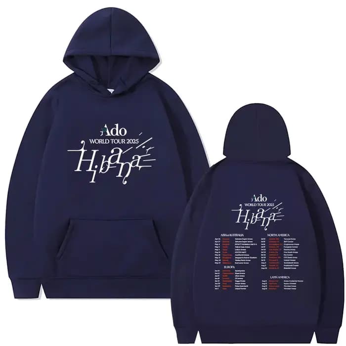 Ado World Tour 2025 Hibana Double face sweat à capuche imprimé hommes femmes mode Style japonais survêtement
