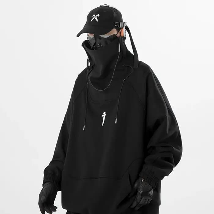 Sweat à capuche à col haut pour homme