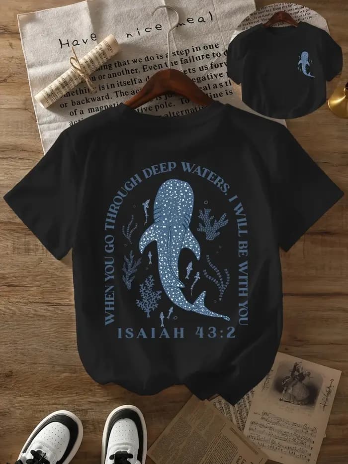 T-shirt imprimé requin baleine