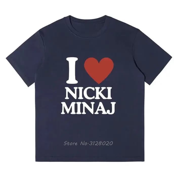 J'aime coeur Nicki Minaj T-shirt hommes mode Hip Hop Harajuku