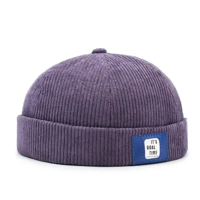 Casquette Docker rétro en velours côtelé sans bords pour hommes et femmes, couleur unie, réglable, p